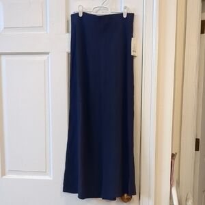 A New Day Maxi Linen Skirt S Small Navy Blue